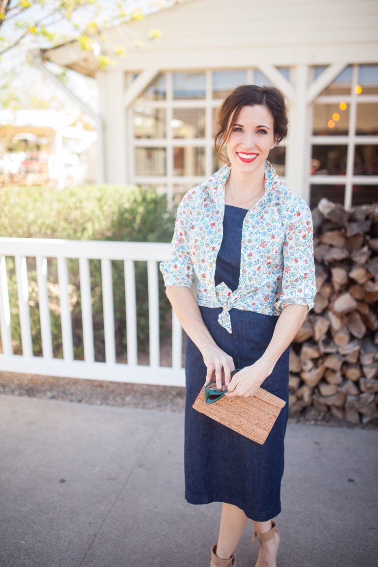 long sleeve shirt with overall dress